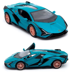 Машинка металева Kinsmart 1:40 2018 Lamborghini Sian FKP 37 KT5431W інерційна, двері відчиняються / Бірюзовий