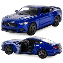 Масштабна модель Ford Mustang GT 2015 Kinsmart 1:38, інерційний механізм, KT5386W Синя