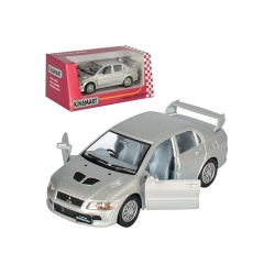 Машинка металева Kinsmart 1:36 "Mitsubishi Lancer Evolution VII" KT5052W інерційна, двері відчиняються / Сріблястий