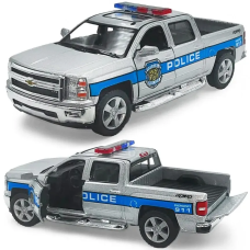 Машинка металева Kinsmart 1:46 2014 Chevrolet Silverado Police інерційна, двері та багажник відчиняються KT5381WPR