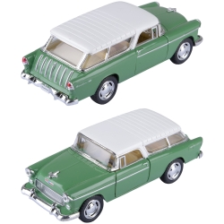 Машинка металева Kinsmart 1:40 1955 Chevy Nomad KT5331W інерція / Зелено-білий