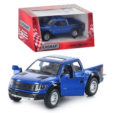 Машинка металева Kinsmart 1:46 2013 Ford F-150 SVT Raptor SuperCrew KT5365W інерційна, двері відчиняються / Синій