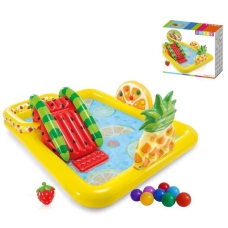 Intex Ігровий центр 57158 NP (2) "Веселий фрукт", 244 x 191 x 91 см, з гіркою, від 2-х років, 493л, в коробці