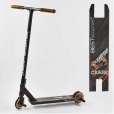 Самокат трюковий 65640 Best Scooter (4) "CRASH" HIC-система, ПЕГИ, алюмінієвий диск і дека, колеса 110 мм PU, ширина керма - 57 см, в коробці
