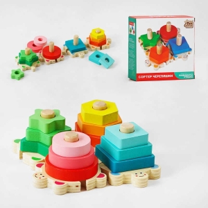 гр Сортер 80465 (24) "4FUN Game Club Wood", "Черепашки", у коробці