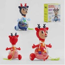 Музичне оленятко 10422 (60) "WToys", ОЗВУЧУВАННЯ УКРАЇНСЬКОЮ МОВОЮ, шестерні, пісня, підсвічування, автоматичний рух, в коробці