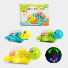 Гра "Черепашка" ТК 68507 (48) "WToys", 3 види, ОЗВУЧУВАННЯ УКРАЇНСЬКОЮ МОВОЮ, звук, підсвічування, шестерні, колесо вільного ходу, в коробці