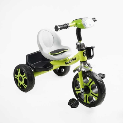 Велосипед 3-х колісний BS-25084 "Best Trike" колеса EVA переднє 12", заднє 10", сталева рама, фара з музикою та світлом, кошик, в коробці