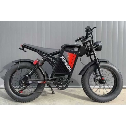 Электрофетбайк Corso Komodo KM-77790, 20" колеса, мотор 1000W, аккумулятор 48V/18Ah, до 50 км/ч, гидравлический тормоз, Shimano, черный