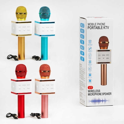 Мікрофон С 60084 (50) 4 види, караоке, bluetooth, USB, колонка, в коробці, ВИДАЄТЬСЯ ТІЛЬКИ МІКС ВИДІВ