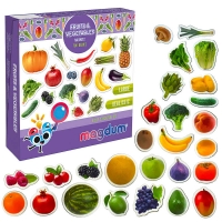 гр Набір магнітів ML4031-15 EN "Fruits and vegetables" (33) "Magdum", англ. мова, в коробці