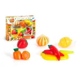 Набір продуктів “Кулінарна фантазія” 22117 (96/2) WToys, 12 елементів, овочі та фрукти на липучках, дошка для нарізання, ніж, в коробці