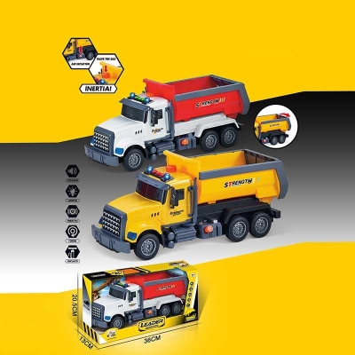 Машина музична 687-51 B (24/2) 2 види, "Вантажівка", підсвічування, звукові ефекти, інерція, рухомі деталі, в коробці