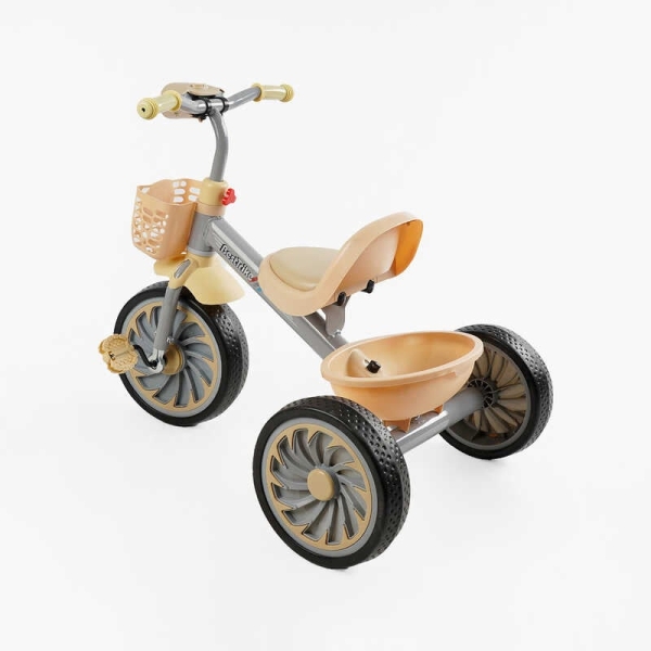 Велосипед 3-х колісний BS-35761 "Best Trike" колеса EVA переднє 12", заднє 10", сталева рама, УКР. ОЗВУЧУВАННЯ, світло, 2 кошики, в коробці