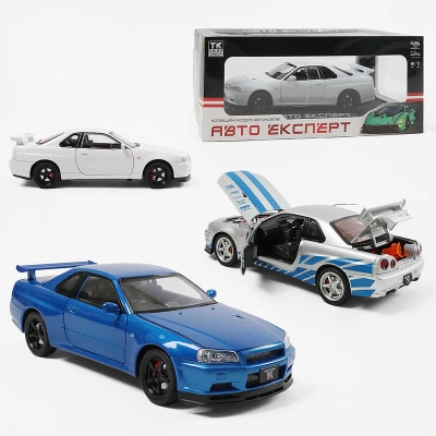 Машинка 1990-21 (24) "Авто Експерт", 4 кольори, металопластик, 1:24, звук, світло, інерція, відчиняються двері, у коробці, ВИДАЄТЬСЯ ТІЛЬКИ МІКС ВИДІВ