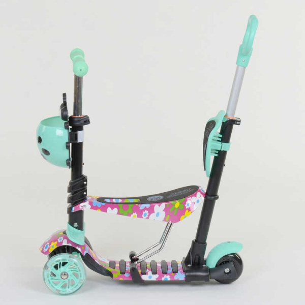Самокат 5в1 43702 Best Scooter, АБСТРАКЦІЯ, PU колеса, ПІДСВІТКА КОЛІС, в коробці