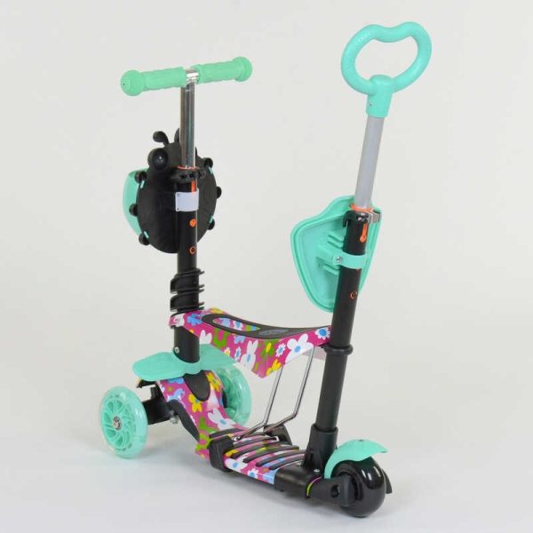 Самокат 5в1 43702 Best Scooter, АБСТРАКЦІЯ, PU колеса, ПІДСВІТКА КОЛІС, в коробці