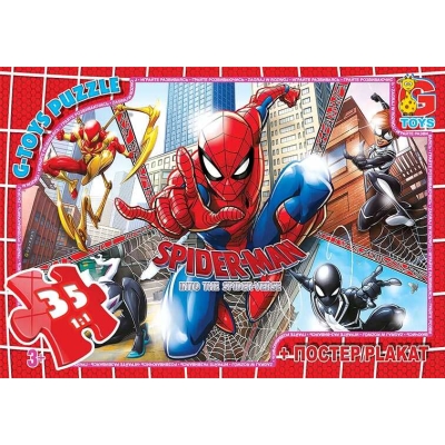 гр Пазлы 35 эл. "G Toys" "Спайдер Мен" SM 886 (62) +постер