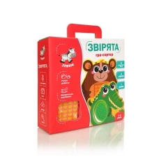гр Дерев'яна гра "Звірята" (укр) ZB 2002-05 (6) "Vladi Toys", 6 карток з тваринами, 6 дерев'яних фігурок