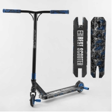 Самокат трюковий Best Scooter BS-77566 (4) HIC-система, ПЕГИ, алюмінієвий диск та дека з ПРИНТОМ, колеса PU, d = 110мм, ширина керма - 60 см, в коробці