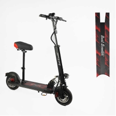 Електричний самокат BS-10588 Best Scooter з сидінням (1) двигун 800W, акумулятор літієвий 48V13Ah, колеса надувні 10’’, в коробці