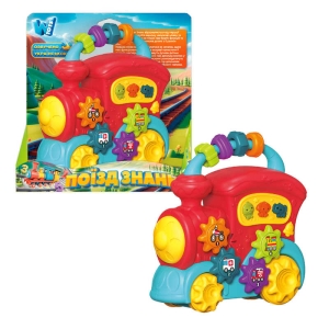 Гра "Поїзд знань" 49454 (36/2) "WToys", ОЗВУЧУВАННЯ УКРАЇНСЬКОЮ МОВОЮ, намистини, ноти, казки, слова, цифри, пісні, цікаві факти, підсвічування, в коробці