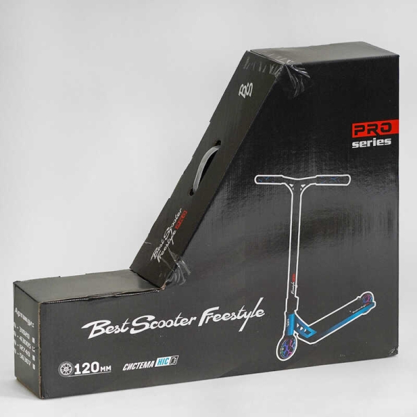 Самокат трюковий N- 12740 "Best Scooter" (2) "Freestyle", HIC-система, ПЕГИ, алюмінієвий диск та дека, колеса PU, d=120мм, ширина керма 58 см