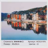 Картини за номерами HCEG 31976 (30)  TK Group, "Будинки біля моря", 40*30см, коробка