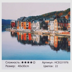 Картини за номерами HCEG 31976 (30)  TK Group, "Будинки біля моря", 40*30см, коробка