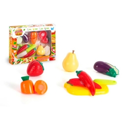 Набір продуктів “Кулінарна фантазія” 22260 (96/2) WToys, 12 елементів, овочі та фрукти на липучках, дошка для нарізання, ніж, в коробці