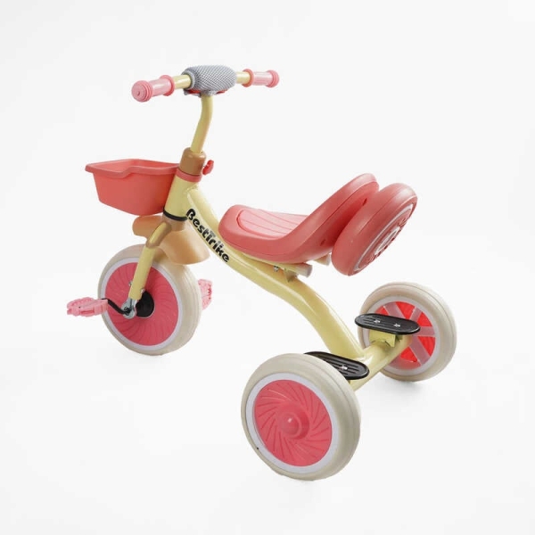 Велосипед 3-х колісний BS-41363 "Best Trike" колеса EVA переднє 10", заднє 8", сталева рама, УКР.ОЗВУЧУВАННЯ, світло, кошик, в коробці