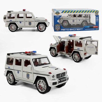 Машина 32968 (24/2) "Авто Експерт", "Поліція", інерція, звук, підсвічування, відчиняються двері, багажник, капот, масштаб 1:24, в коробці