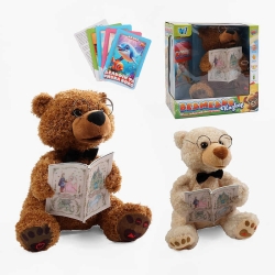 Ведмедик казкар 31515 (16/2) 2 види, WToys, Українське озвучення, 15 аудіоказок, 5 карток із казками, скоромовки та звукові ефекти, рухливий ротик, кнопки на лапках, в коробці