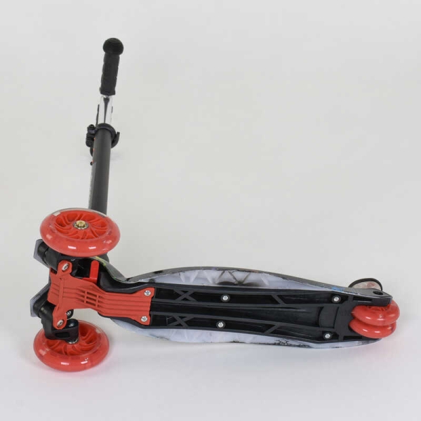 Самокат А 24659/779-1308 MAXI "Best Scooter" пластмасовий, 4 колеса PU, СВІТЛО, трубка керма алюмінієва, d = 12см, в коробці