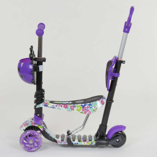 Самокат 5в1 68995 Best Scooter, АБСТРАКЦІЯ, PU колеса, ПІДСВІЧУВАННЯ КОЛІС, в коробці
