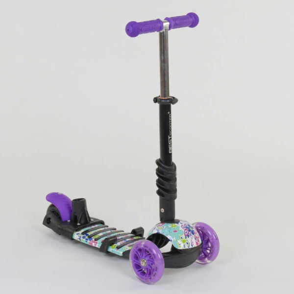 Самокат 5в1 68995 Best Scooter, АБСТРАКЦІЯ, PU колеса, ПІДСВІЧУВАННЯ КОЛІС, в коробці