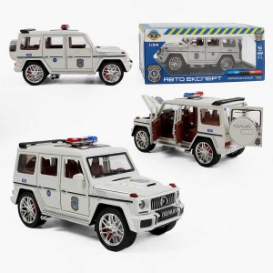 Машина 32968 (24/2) "Авто Експерт", "Поліція", інерція, звук, підсвічування, відчиняються двері, багажник, капот, масштаб 1:24, в коробці