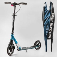Самокат алюмінієвий "Best Scooter" 23013 (2) колеса PU, ФАРА, затискач керма, d передніх коліс - 230мм, d задніх коліс 200мм, 1 амортизатор передній