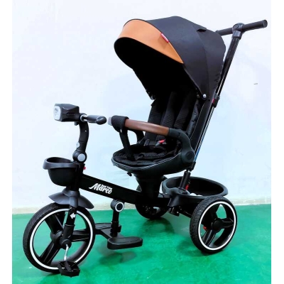 Велосипед 9155/312-51 BestTrike "Marco" поворотне сидіння, складне кермо, колеса з прогумованим PU, кошик, телескопічна ручка, фара музична