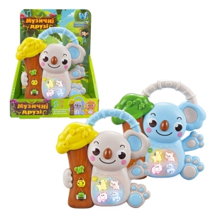 Музична іграшка 99186 (120/2) "WToys", "КОАЛА", 2 кольори, ОЗВУЧУВАННЯ УКРАЇНСЬКОЮ МОВОЮ, пісні, казки, віршики, підсвічування, цифри, звуки тварин, в коробці