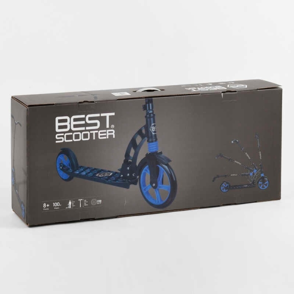Самокат двоколісний "Best Scooter" 61711 (2) колеса PU, d переднього колеса - 230мм, d заднього колеса - 180мм, 1 амортизатор, в коробці