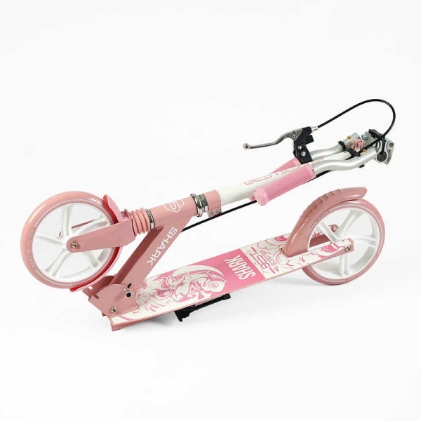Самокат двоколісний "Best Scooter" SH-41102 (4) "SHARK", з ручним гальмом, затискач керма, колеса PU - 20 см, 1 амортизатор, в коробці