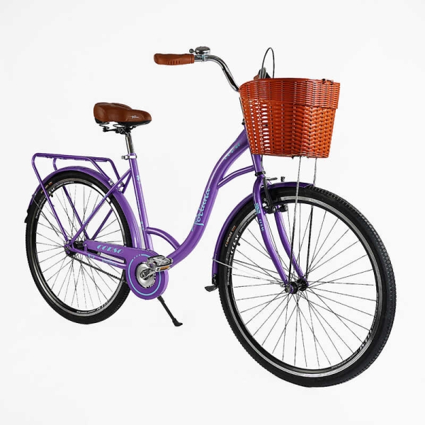 Велосипед міський Corso FORTUNA 28" FR-28698 + КОШИК одношвидкісний, сталева рама 20", корзина, багажник