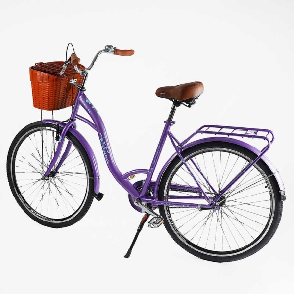 Велосипед міський Corso FORTUNA 28" FR-28698 + КОШИК одношвидкісний, сталева рама 20", корзина, багажник