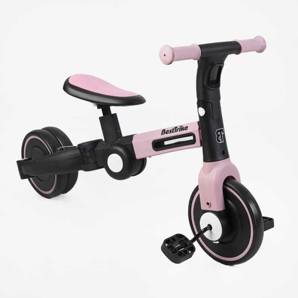 Велосипед 3-х колісний BS-11402 "Best Trike" колеса EVA переднє 8", заднє 6", нейлонова рама, трансформується у велобіг, підсвічування, в коробці