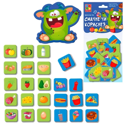 гр Гра магнітна "Смачне та корисне" (укр) VT 5900-06 (5) "Vladi Toys", 24 магніти, у пакеті