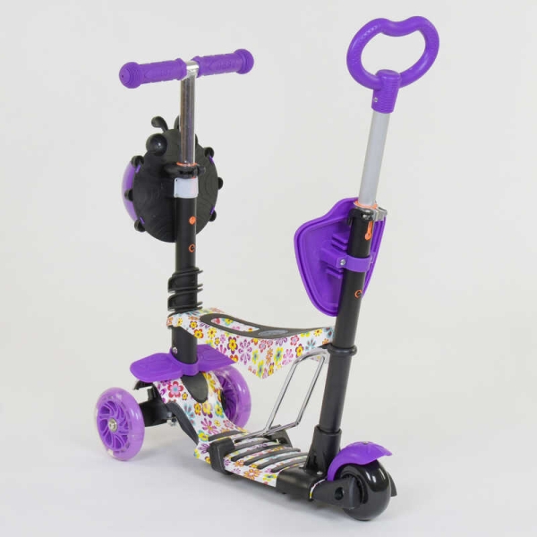 Самокат 5в1 97240 Best Scooter, АБСТРАКЦІЯ, PU колеса, ПІДСВІЧУВАННЯ КОЛІС, в коробці