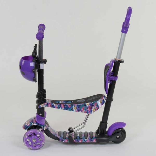 Самокат 5в1 19870 Best Scooter, АБСТРАКЦІЯ, PU колеса, ПІДСВІЧУВАННЯ КОЛІС, в коробці