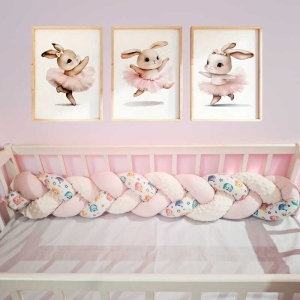 гр Бортик у ліжко "Косичка" 71057 (1) тканина ФЛАНЕЛЬ, ПЛЮШ Minky, наповнювач СИНТЕПУХ, розмір 120*18 см "Bimbo"