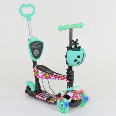 Самокат 5в1 43702 Best Scooter, АБСТРАКЦІЯ, PU колеса, ПІДСВІТКА КОЛІС, в коробці